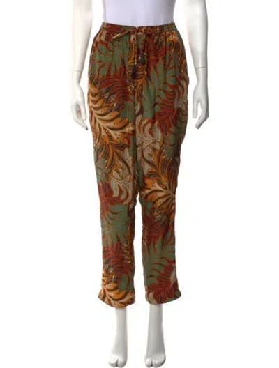 Pre-owned Natalie Martin Silk Wide Leg Pants In Orange