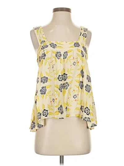 Natalie Martin Sleeveless Silk Top Yellow Halter Neckline Tops