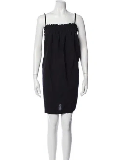 Pre-owned Natalie Martin Square Neckline Mini Dress In Blue