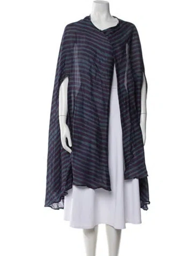 Pre-owned Natalie Martin Striped Cape W/ Tags In Blue