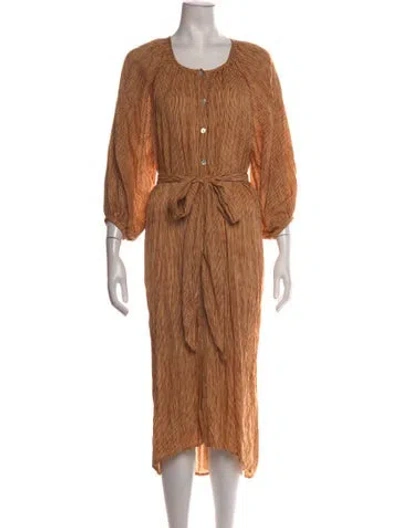 Pre-owned Natalie Martin Striped Long Dress In Neutrals