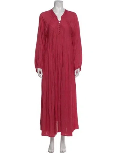 Pre-owned Natalie Martin Striped Long Dress In Pink