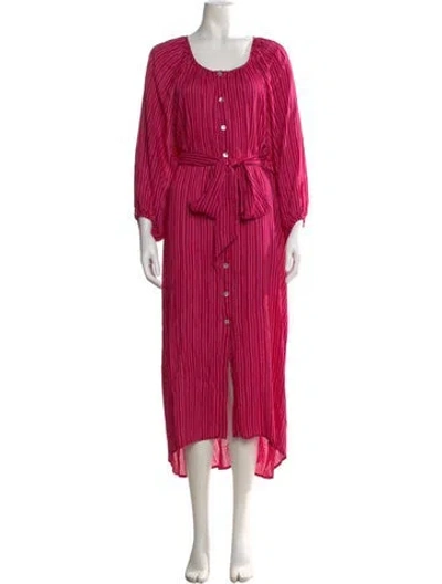 Pre-owned Natalie Martin Striped Long Dress W/ Tags In Pink