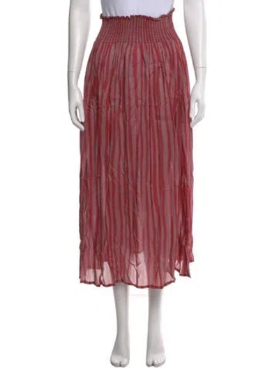 Pre-owned Natalie Martin Striped Long Skirt W/ Tags In Pink