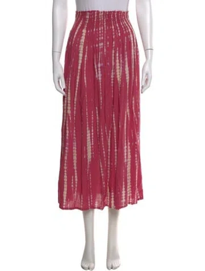 Pre-owned Natalie Martin Striped Midi Length Skirt In Pink
