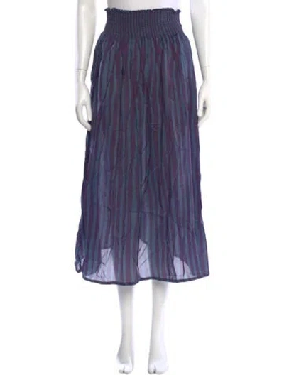 Pre-owned Natalie Martin Striped Midi Length Skirt W/ Tags In Purple