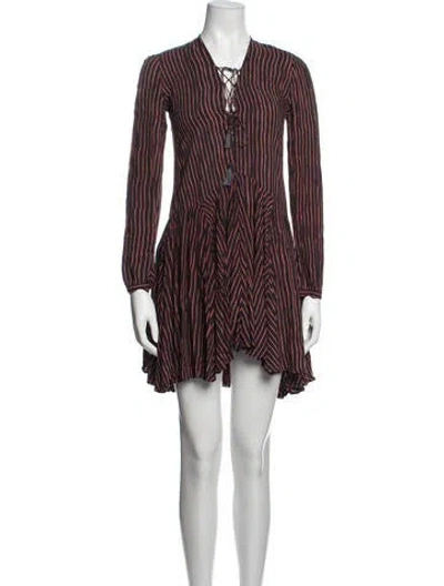 Pre-owned Natalie Martin Striped Mini Dress In Blue