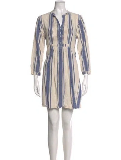 Pre-owned Natalie Martin Striped Mini Dress In Neutral
