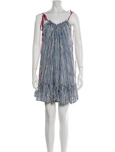 Pre-owned Natalie Martin Striped Mini Dress W/ Tags In Blue