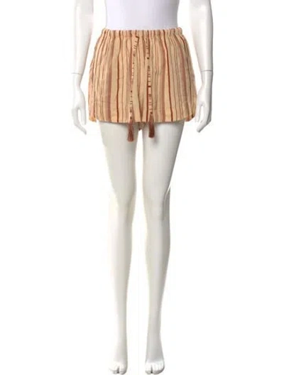 Pre-owned Natalie Martin Striped Mini Shorts In Brown