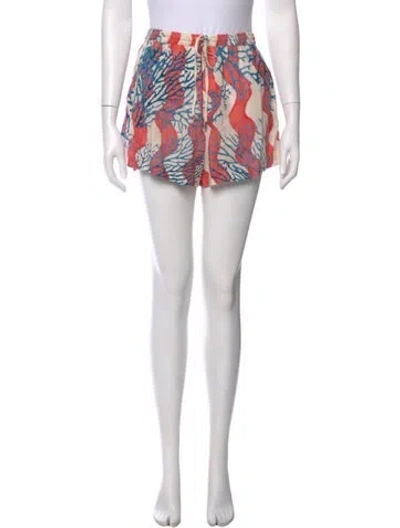 Pre-owned Natalie Martin Striped Mini Shorts In White