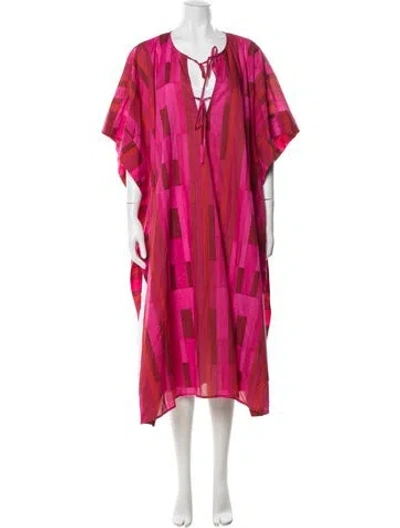 Pre-owned Natalie Martin Striped Robe In Pink