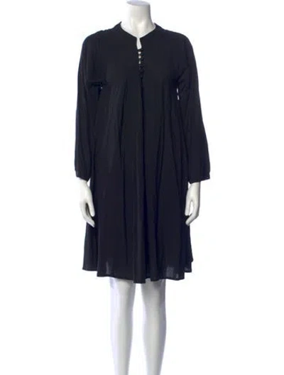 Pre-owned Natalie Martin Tie Neck Mini Dress In Black