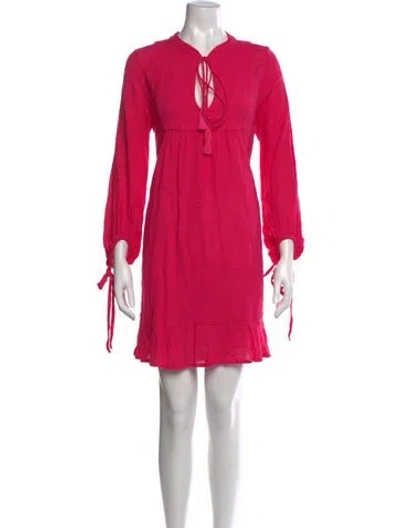 Pre-owned Natalie Martin Tie Neck Mini Dress W/ Tags In Pink