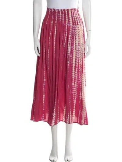 Pre-owned Natalie Martin Tie-dye Print Long Skirt In Pink