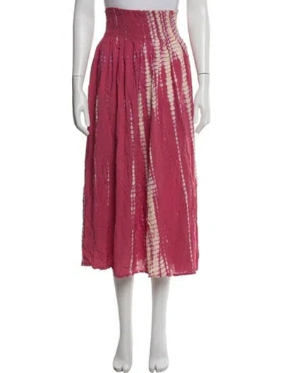 Pre-owned Natalie Martin Tie-dye Print Midi Length Skirt In Pink