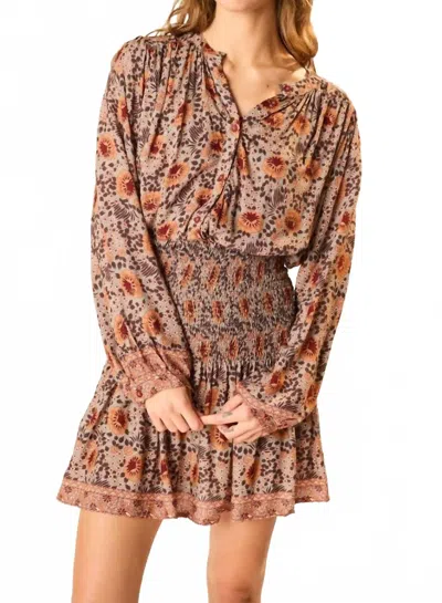 Natalie Martin Tolan Shirt In Vintage Flower Slate In Brown