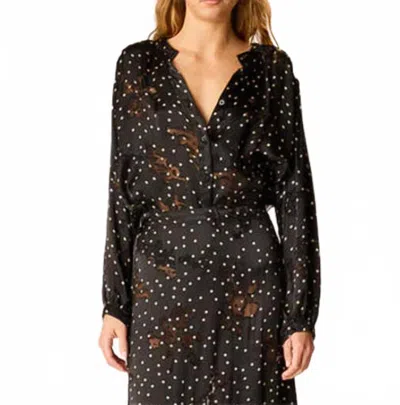 Natalie Martin Tolan Shirt Top In Midnight Burnout In Black