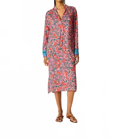 Natalie Martin Valerie Rayon Print Dress In Rose Bandana In Multi
