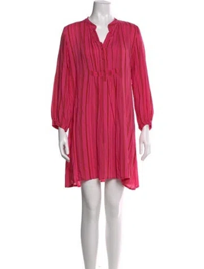 Pre-owned Natalie Martin V-neck Mini Dress In Pink