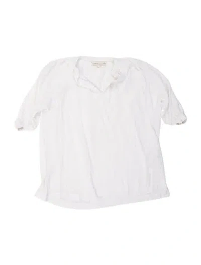 Pre-owned Natalie Martin V-neck Short Sleeve Top In White
