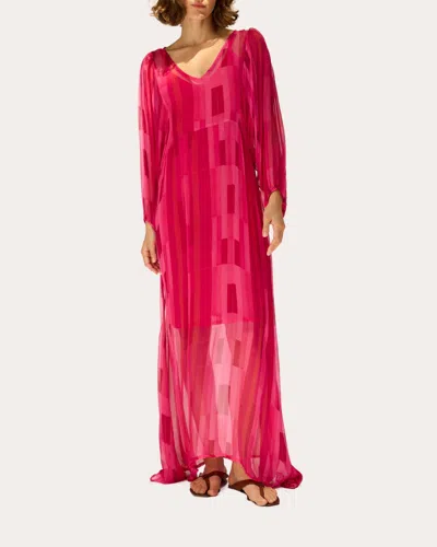 Natalie Martin Women's Alice Sheer Chiffon V-neck Maxi Dress