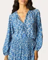 Natalie Martin Women's Amelia Fleur De Lis Tie-neck Crop Top In Blue