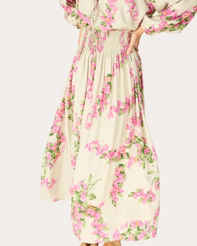 Natalie Martin Women's Bella Floral Silk Smocked Maxi Skirt