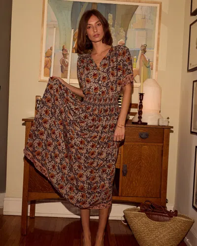 Natalie Martin Women's Bella Floral Smocked Maxi Skirt Rayon In Multi