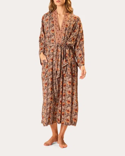 Natalie Martin Women's Diane Floral Kimono Robe Rayon In Multi