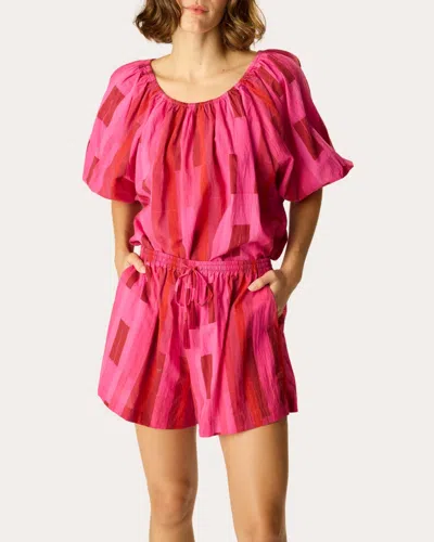 Natalie Martin Women's Ella Cotton Gathered Puff-sleeve Top