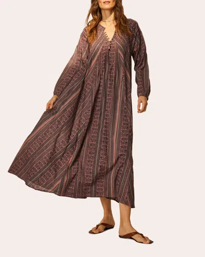 Natalie Martin Fiore Maxi Dress In Paisley Stripe Heather