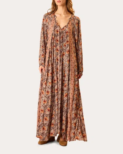 Natalie Martin Women's Fiore Floral Pleated Maxi Dress Rayon In Multi