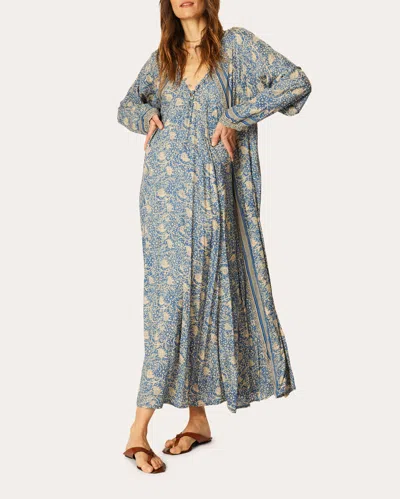 Natalie Martin Women's Fiore Water Lily-print Maxi Dress In Blue