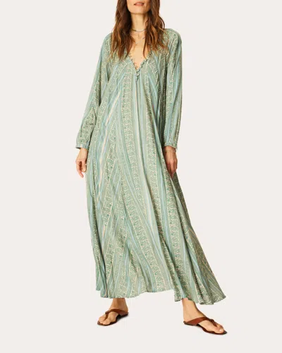 Natalie Martin Fiore Maxi Dress In Paisley Stripe Pool In Green