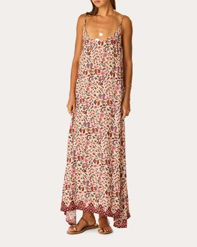 Natalie Martin Women's Heather Floral Maxi Slip Dress Rayon In Multicolor