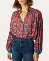 Natalie Martin Iris Rayon Print Top In Rose Bandana