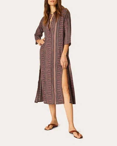 Natalie Martin Isobel Maxi Dress In Paisley Stripe Heather
