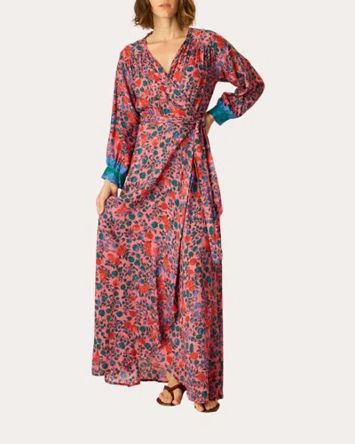 Natalie Martin Women's Kate Floral Asymmetric Wrap Maxi Dress