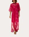 Natalie Martin Women's Lily Sheer Chiffon Flutter-sleeve Maxi Dress