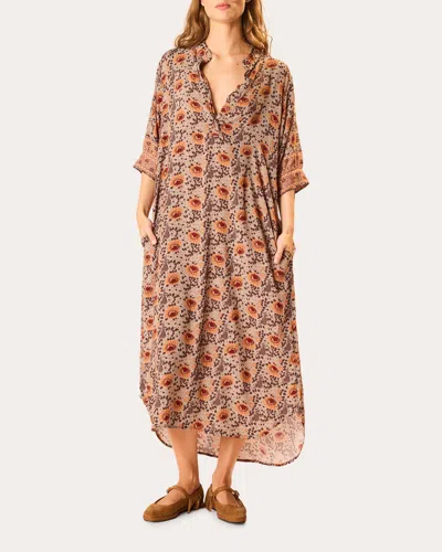 Natalie Martin Women's Lulu Floral Three-quarter Sleeve Midi Dress Rayon In Multi