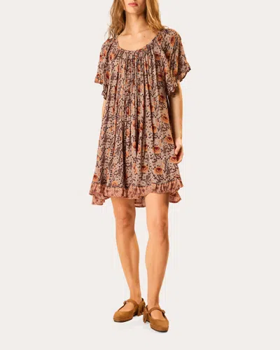 Natalie Martin Women's Marina Floral Gathered Ruffle Mini Dress Rayon In Multi