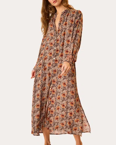 Natalie Martin Women's Mb Floral Button-front Midi Dress Rayon In Multi
