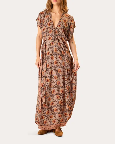 Natalie Martin Women's Monica Floral V-neck Maxi Dress Rayon In Multi