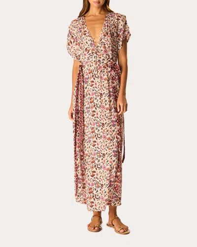 Natalie Martin Women's Monica Floral V-neck Maxi Dress In Neutral