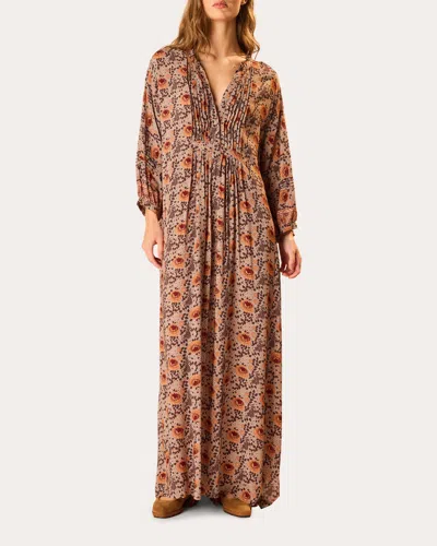 Natalie Martin Women's Sammie Floral Pleated Button-front Maxi Dress Rayon In Multi