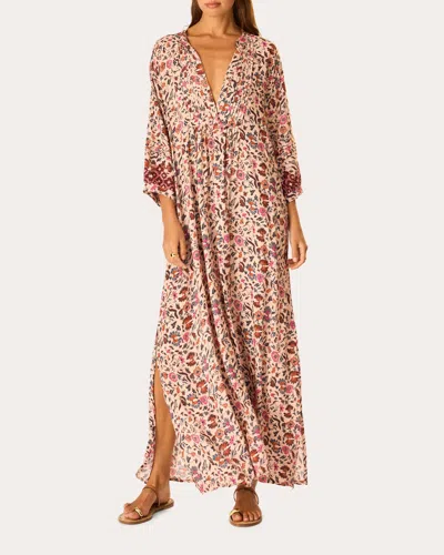 Natalie Martin Women's Sammie Floral Pleated Button-front Maxi Dress Rayon In Multi