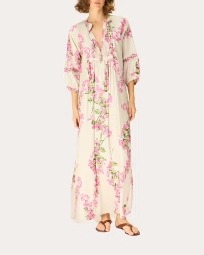 Natalie Martin Women's Sammie Floral Silk Pleated Button-front Maxi Dress