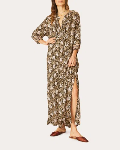 Natalie Martin Women's Sammie Pleated Printed Maxi Dress In Vintage Flowers Sepia