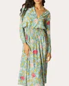 Natalie Martin Women's Tolan Floral Silk Gathered Button-up Shirt In Blue